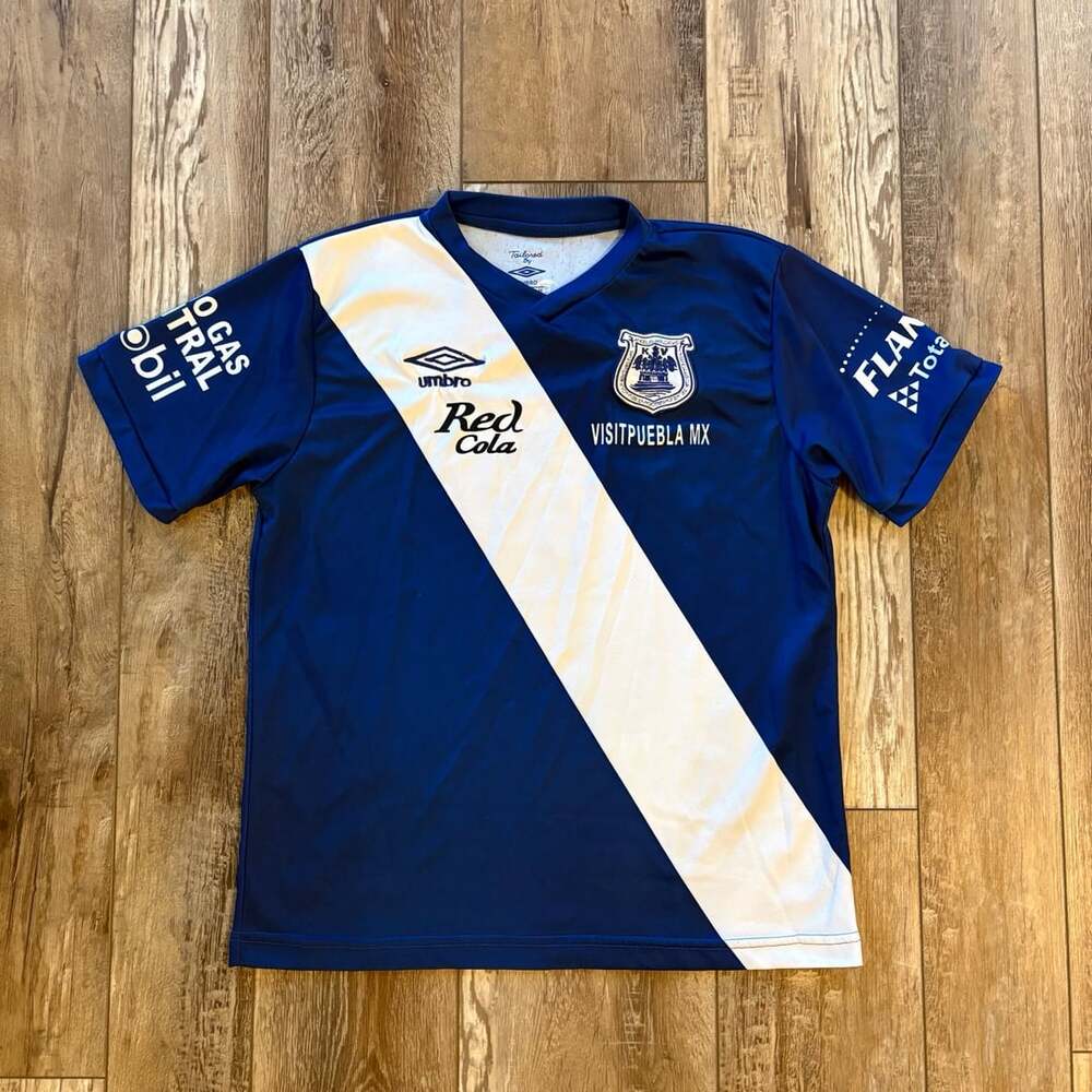 Umbro Club Puebla FC 2021-22 Third Jersey Mens XL Blue White Retro Liga MX